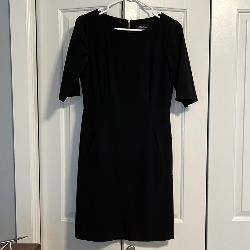 Tahari Crepe Sheath 3/4 Sleeve Dress